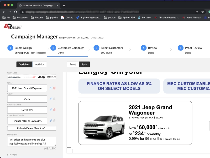 React App to create Auto Campaigns